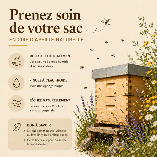 Sac à pain artisanal en coton 100 % et cire d’abeille
